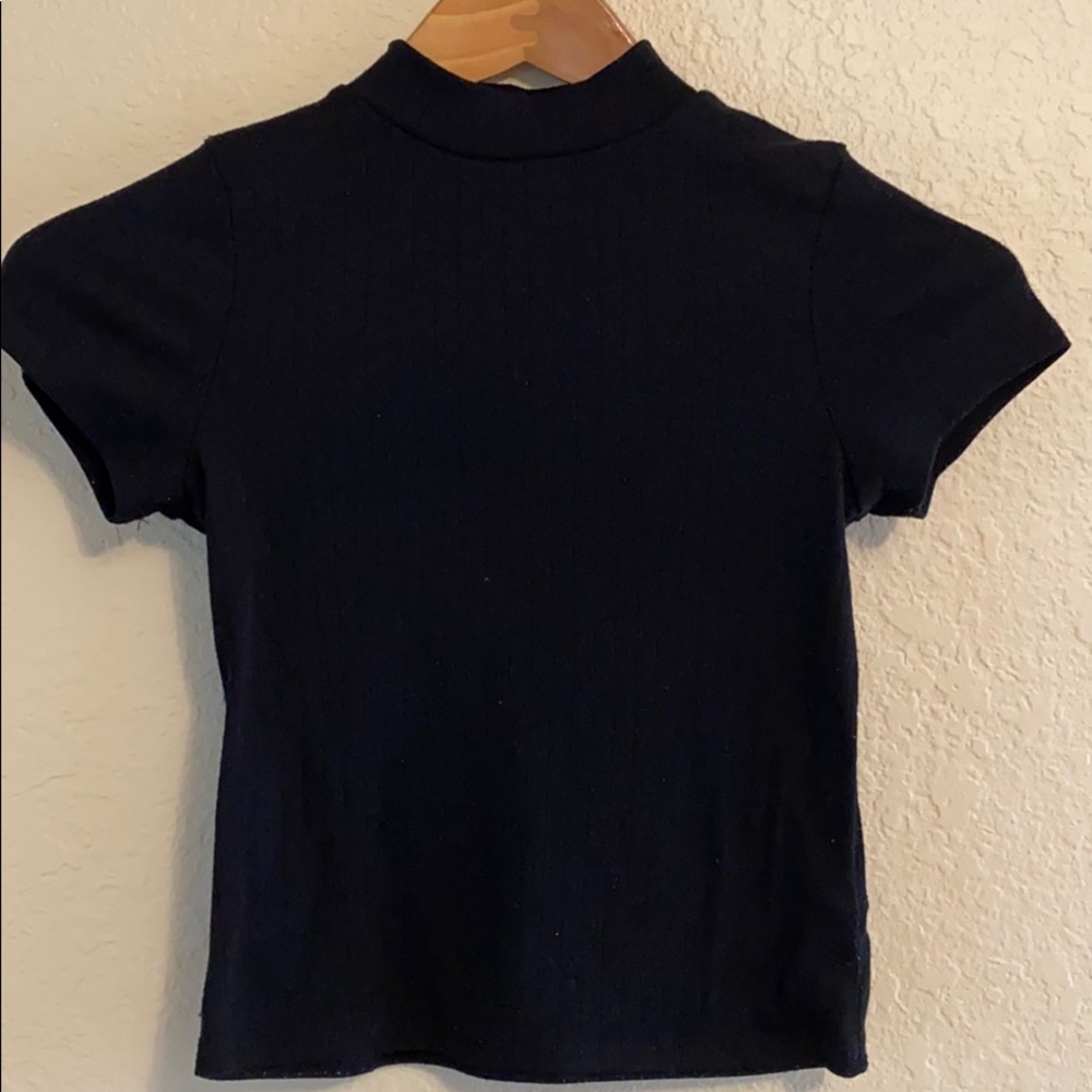 Ribbed black shirt t for girls